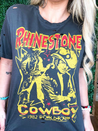 Thumbnail for Rhinestone Cowboy 80s Distressed Tee