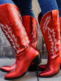 Thumbnail for Disco Diva Cowgirl Red Boots-Wide Calf