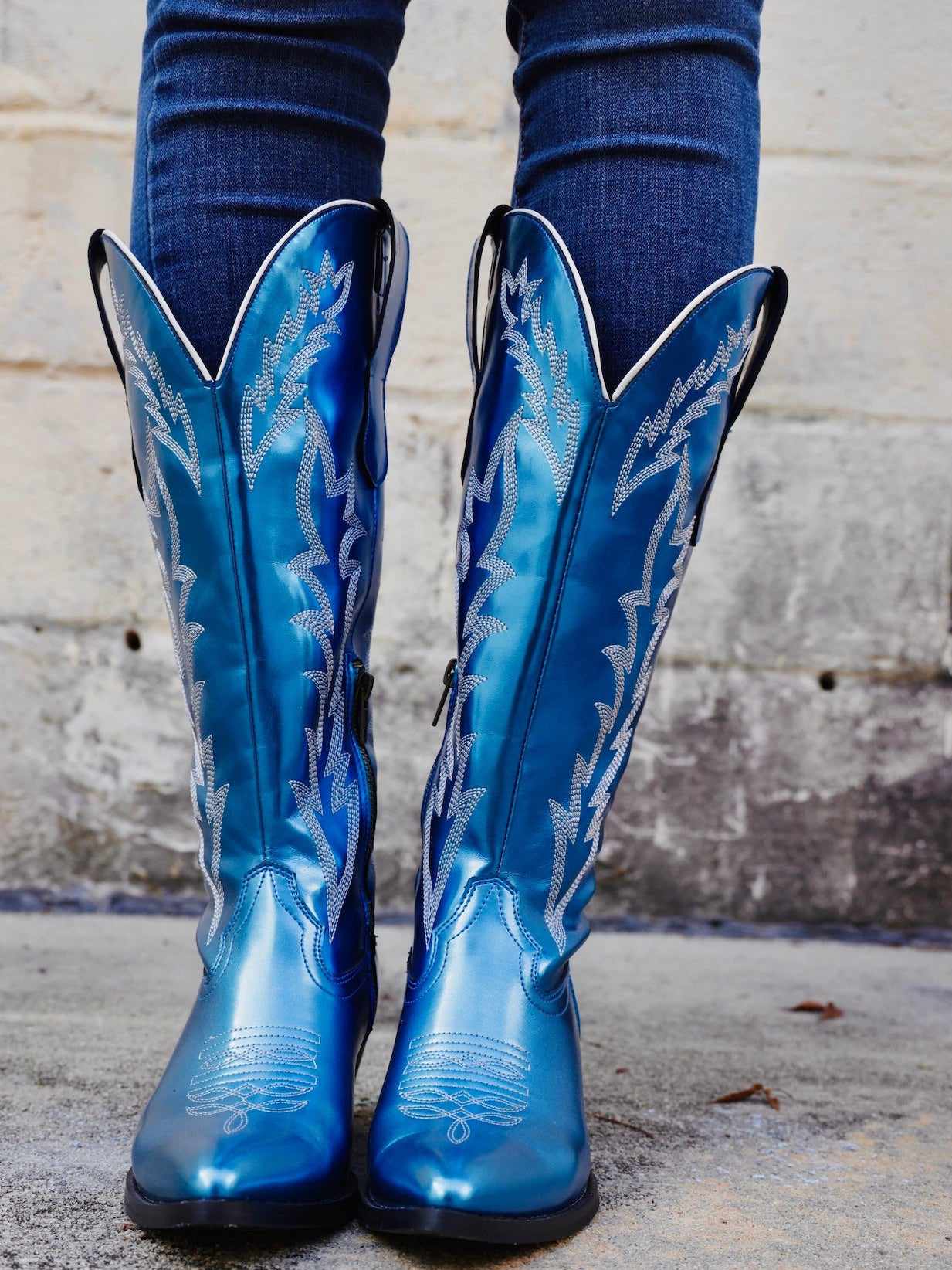Blue Western boots for women.