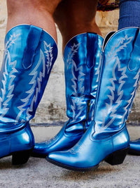 Thumbnail for Disco Diva Cowgirl Royal Blue Boots-Wide Calf