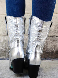 Thumbnail for Space Cowgirl Booties - Silver Metallic