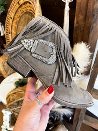 Thumbnail for The Billie Grey Fringe Bootie