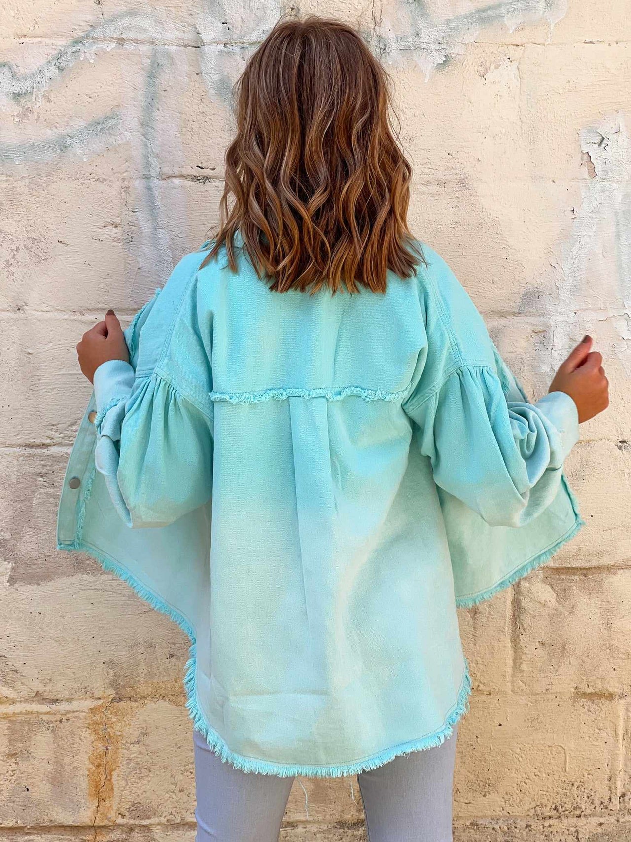 You Proof Ombre Shacket - Turquoise