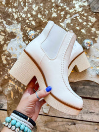 Thumbnail for Platform booties in white.