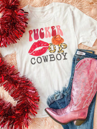 Thumbnail for Pucker Up Cowboy Tee-Southern Fried Chics