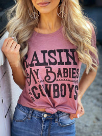 Thumbnail for Raisin My Babies To Be Cowboys - Mauve-T Shirts-Southern Fried Chics