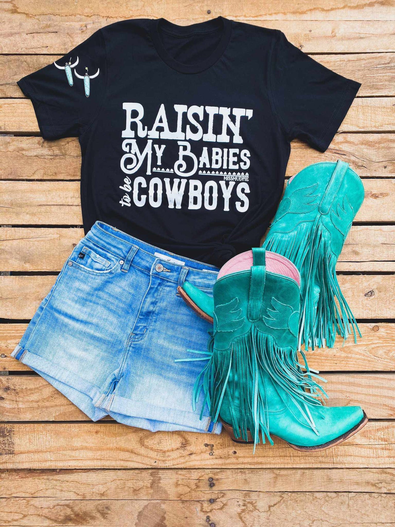 Raisin My Babies To Be Cowboys-T Shirts-Southern Fried Chics