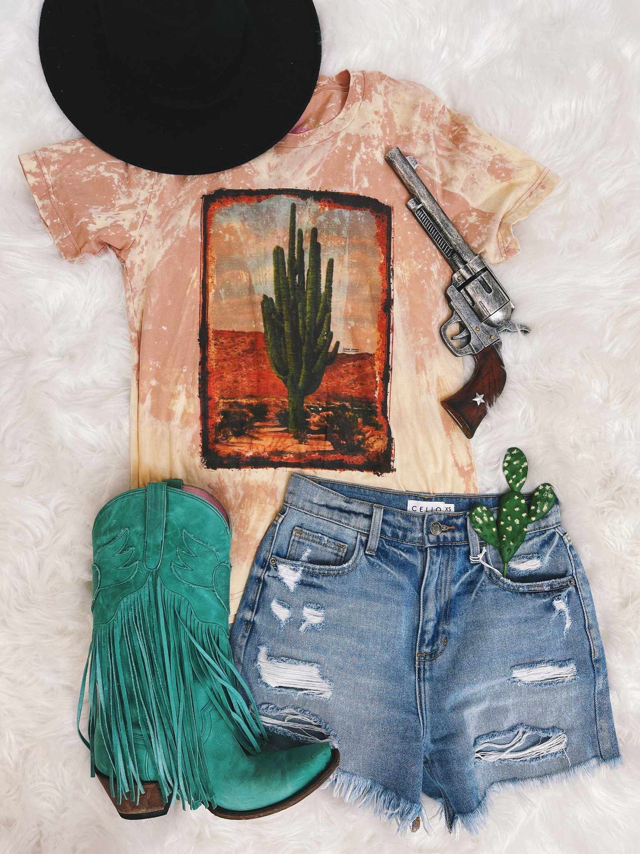 Reno Cactus Tee-T Shirts-Southern Fried Chics