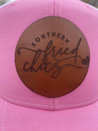 Thumbnail for SFC Leather Patch Logo Hat - Pink-Accessories-Southern Fried Chics
