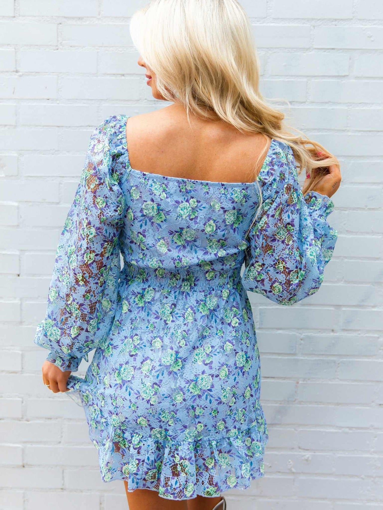 All Squared Away Dress - Lavender Floral