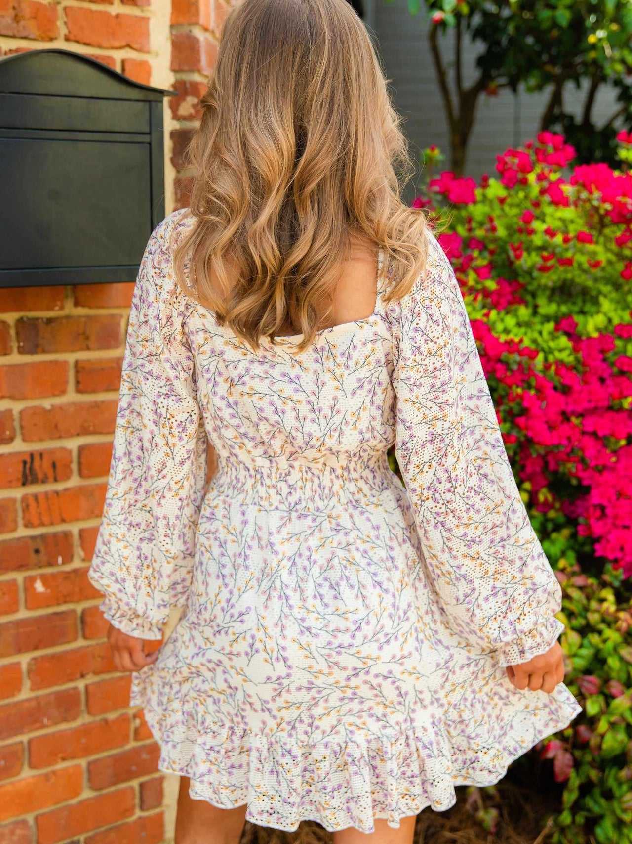 All Squared Away Dress - White Floral