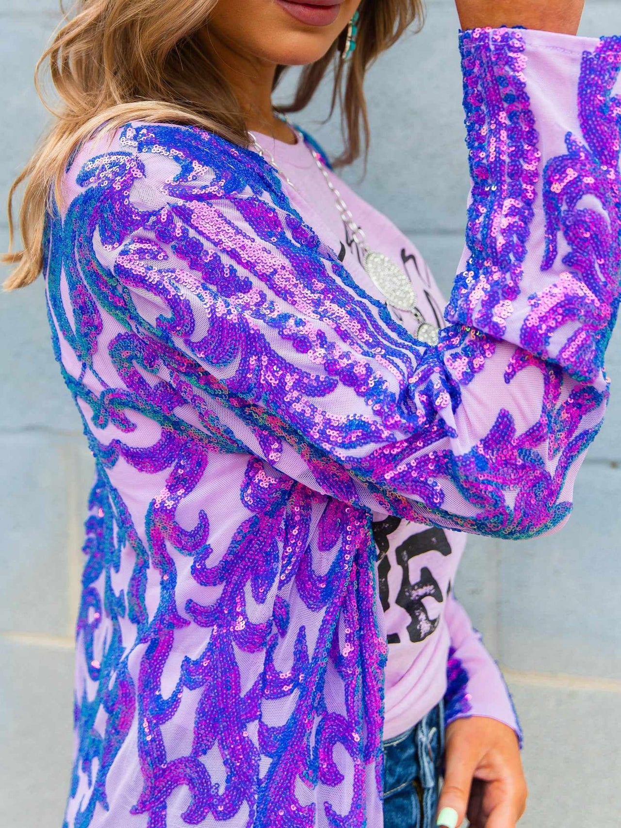 The Royal Sequin Duster in Purple
