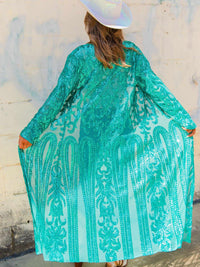 Thumbnail for The Royal Sequin Duster - Ocean Green