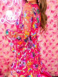 Thumbnail for All Gussied Up Pink Sequin Mini Party Dress