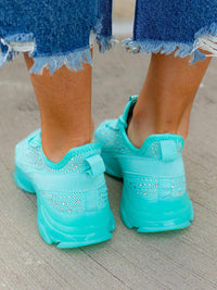 Thumbnail for Maxed In Bling Sneakers - Mint