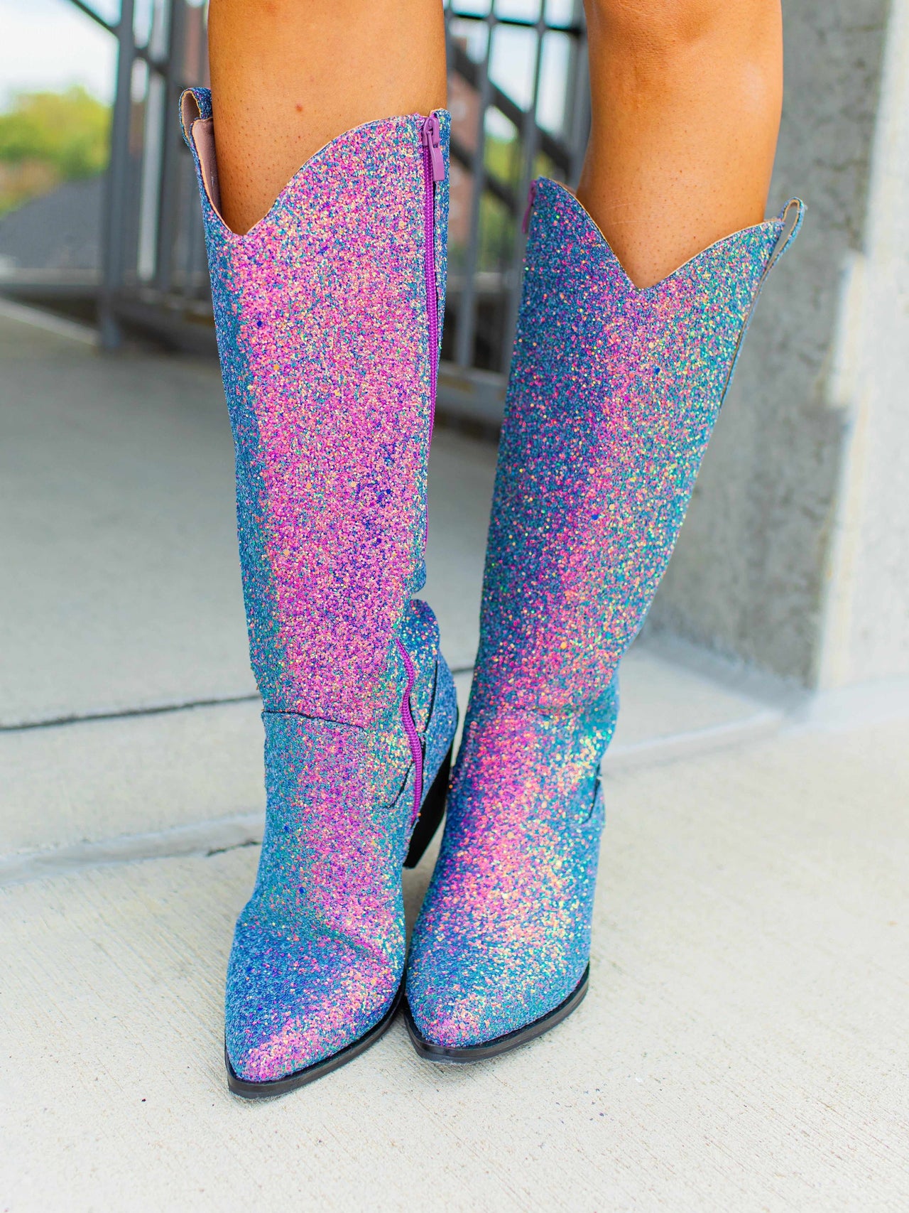 High Vibin' Glitter Me Purple Boots
