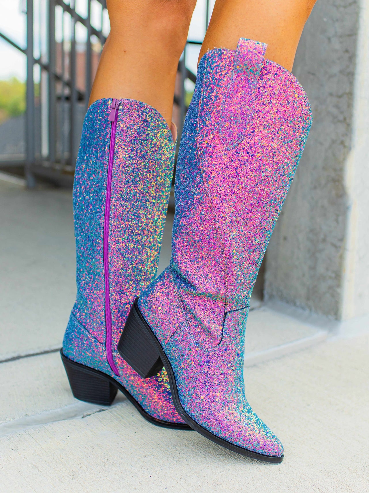 High Vibin' Glitter Me Purple Boots