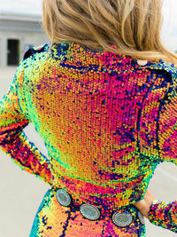 Thumbnail for Cosmic Cowgirl Sequin Moto Jacket
