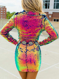 Thumbnail for Multi color premium sequin mini skirt. 