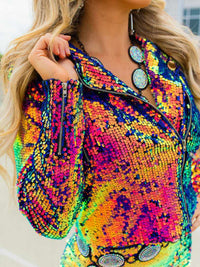 Thumbnail for Cosmic Cowgirl Sequin Moto Jacket