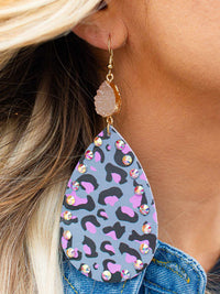 Thumbnail for Leopard Crystal Teardrop Stone Earrings