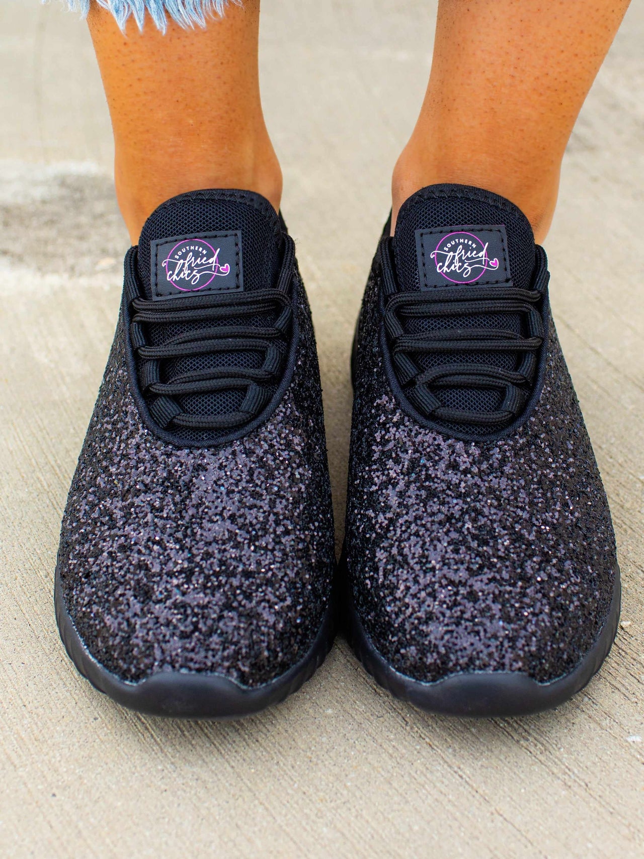 Glitter Bomb Sneakers - Black on Black