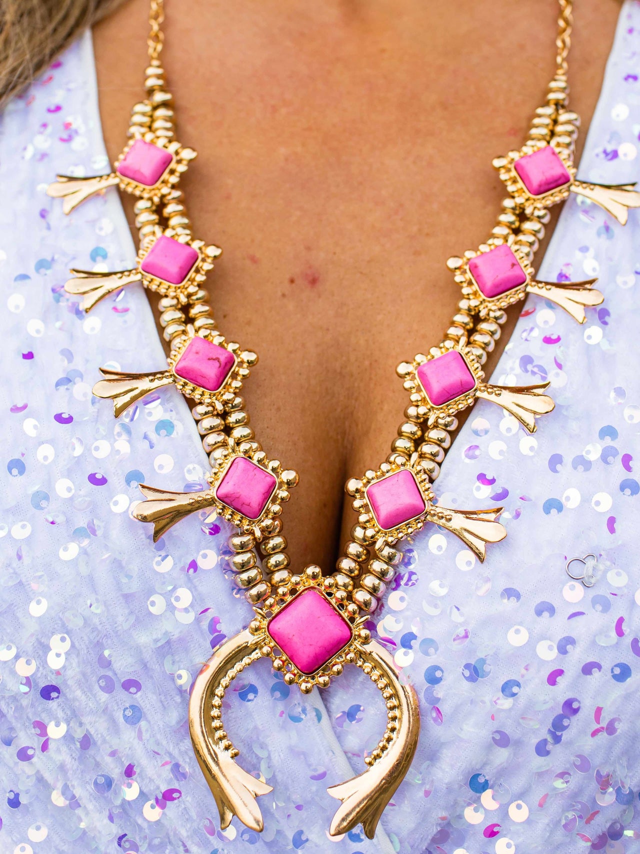 Boho Western Pink Copper Necklace