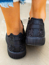 Thumbnail for Glitter Bomb Sneakers - Black on Black