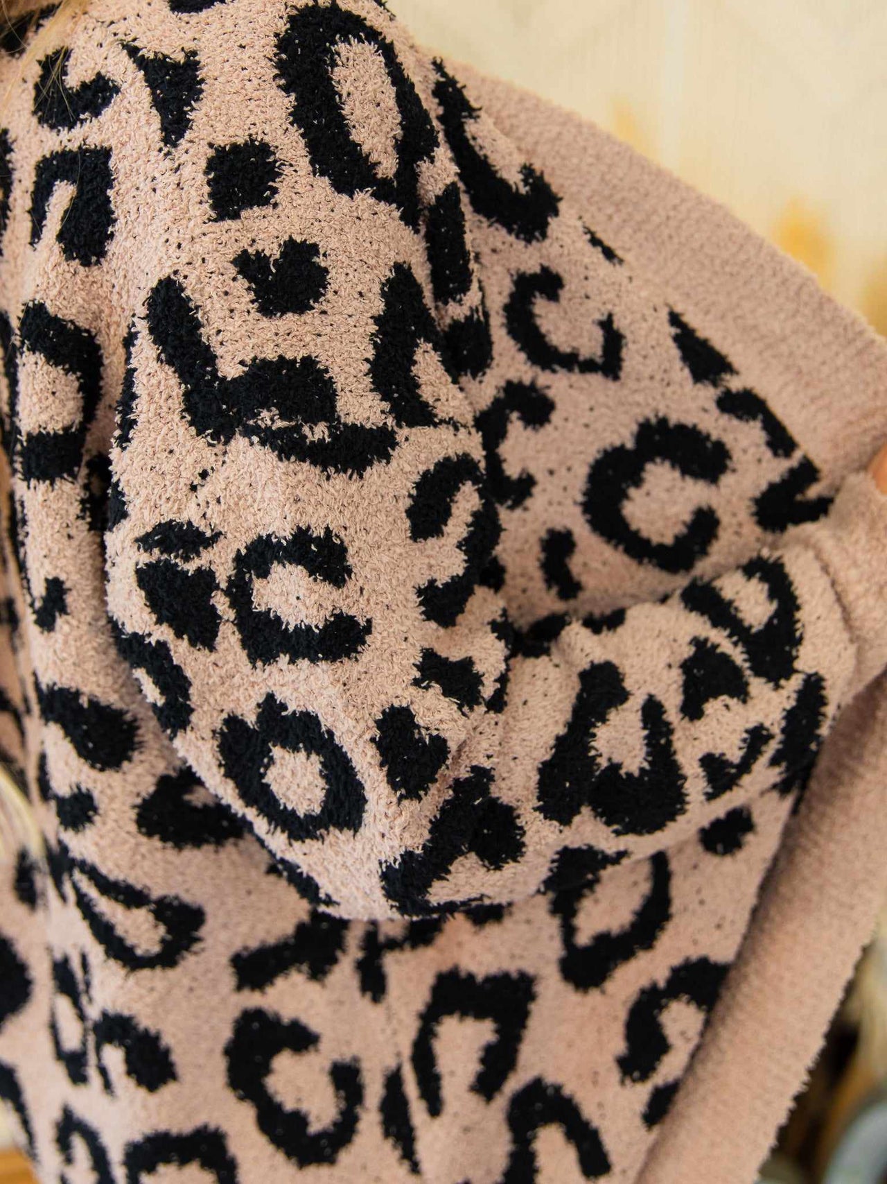 Escaping The Chill Leopard Cardigan - Taupe