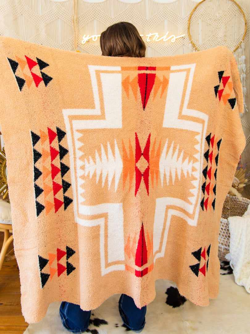 Aztec design throw blanket