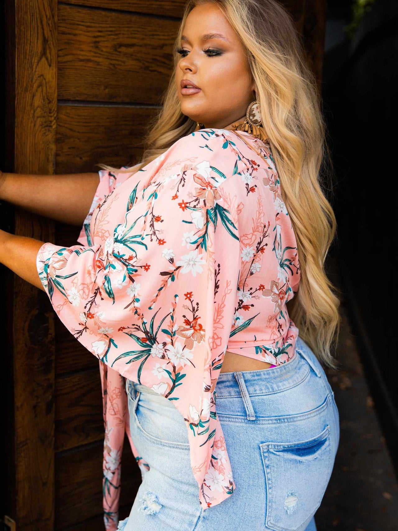 Picture This Pink Floral Crop Top