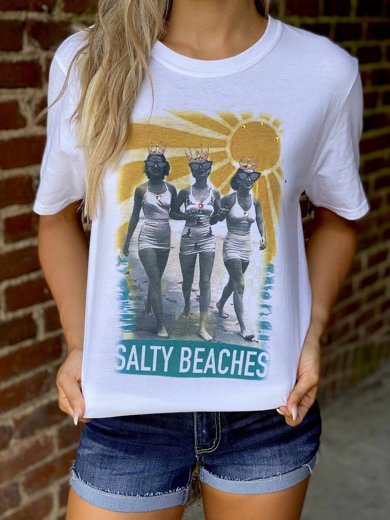 Salty Beaches Tee-Clothing-Southern Fried Chics