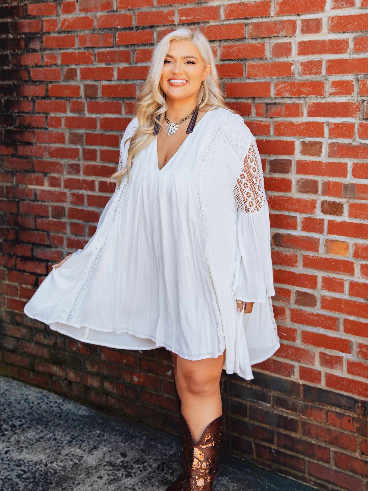 So Darling Dress - White-Dresses-Southern Fried Chics