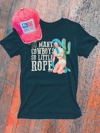 Thumbnail for So Many Cowboys So Little Rope - Black-T Shirts-Southern Fried Chics