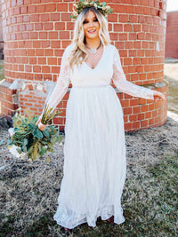 Speechless Dress -Long Sleeve White Dress | Southern Fried Chics
