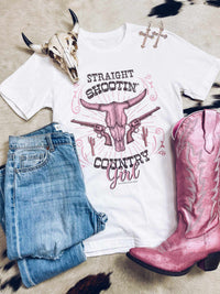 Thumbnail for Straight Shootin Country Girl Tee-Southern Fried Chics