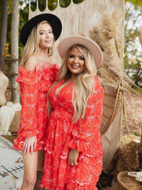 Thumbnail for Take Me There Dress - Red Floral-Dresses-Southern Fried Chics