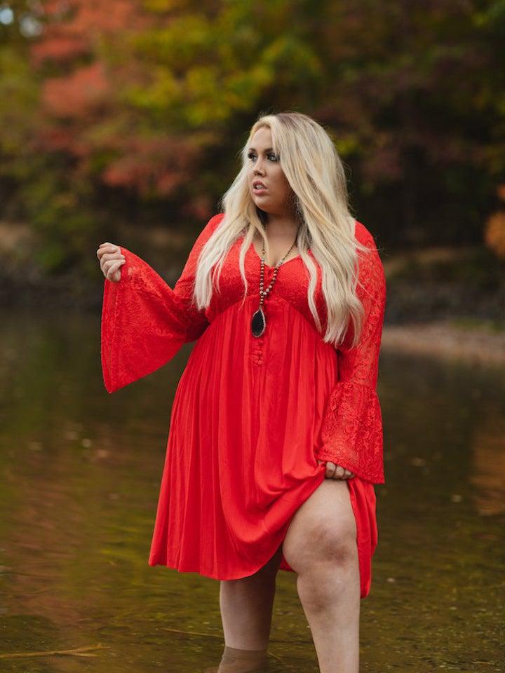 The Delilah Bohemian Dress - RED-Dresses-Southern Fried Chics