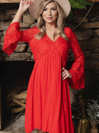 Thumbnail for The Delilah Bohemian Dress - RED-Dresses-Southern Fried Chics