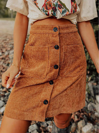 Thumbnail for The Southern Corduroy Skirt - Camel-skirt-Southern Fried Chics