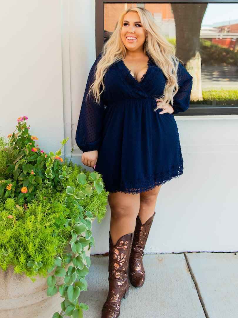 This One's For The Ladies Dress - Navy Blue-Dresses-Southern Fried Chics