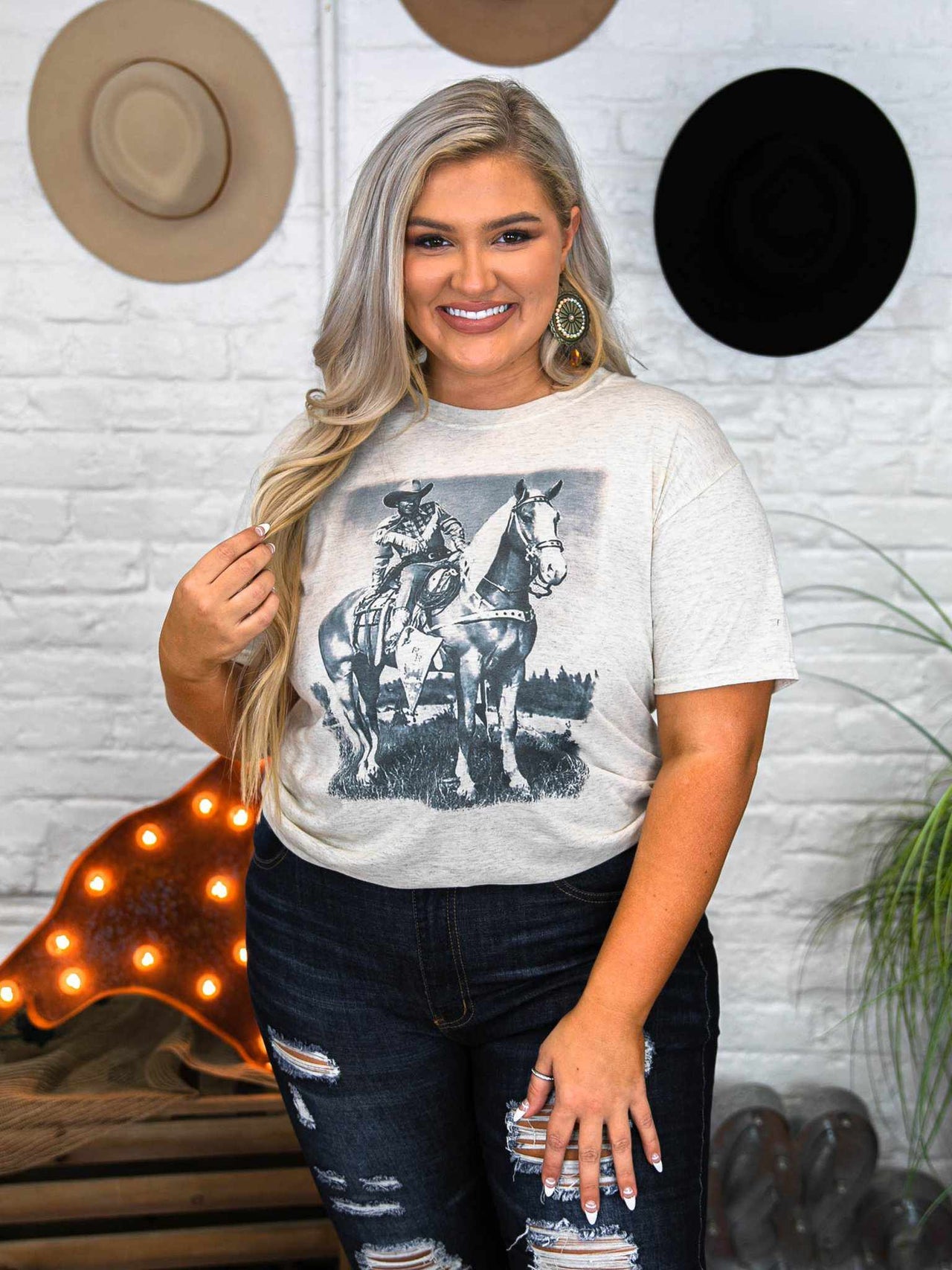 Trigger Tee - Oatmeal-T Shirts-Southern Fried Chics