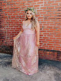 Thumbnail for Turning Heads Dress- Mauve/Gold-Dresses-Southern Fried Chics