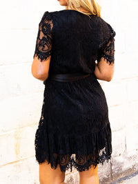 Thumbnail for Wrapped Up In Your Arms Lace Dress - Black-Dresses-Southern Fried Chics