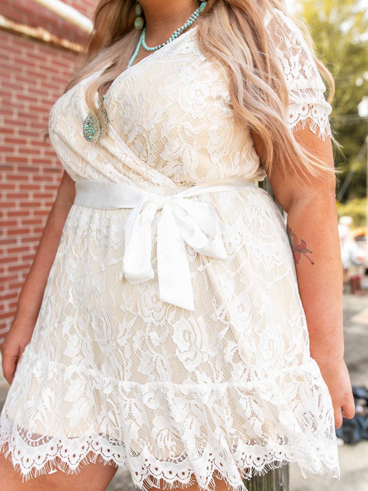 Wrapped Up In Your Arms Lace Dress-Dresses-Southern Fried Chics