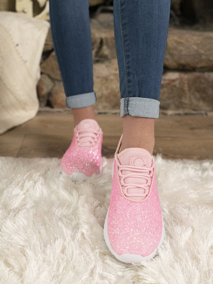 Glitter Bomb Sneakers - Baby Pink-Footwear-Southern Fried Chics