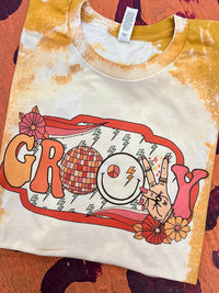 Thumbnail for Groovy T-shirt - Mustard Bleach