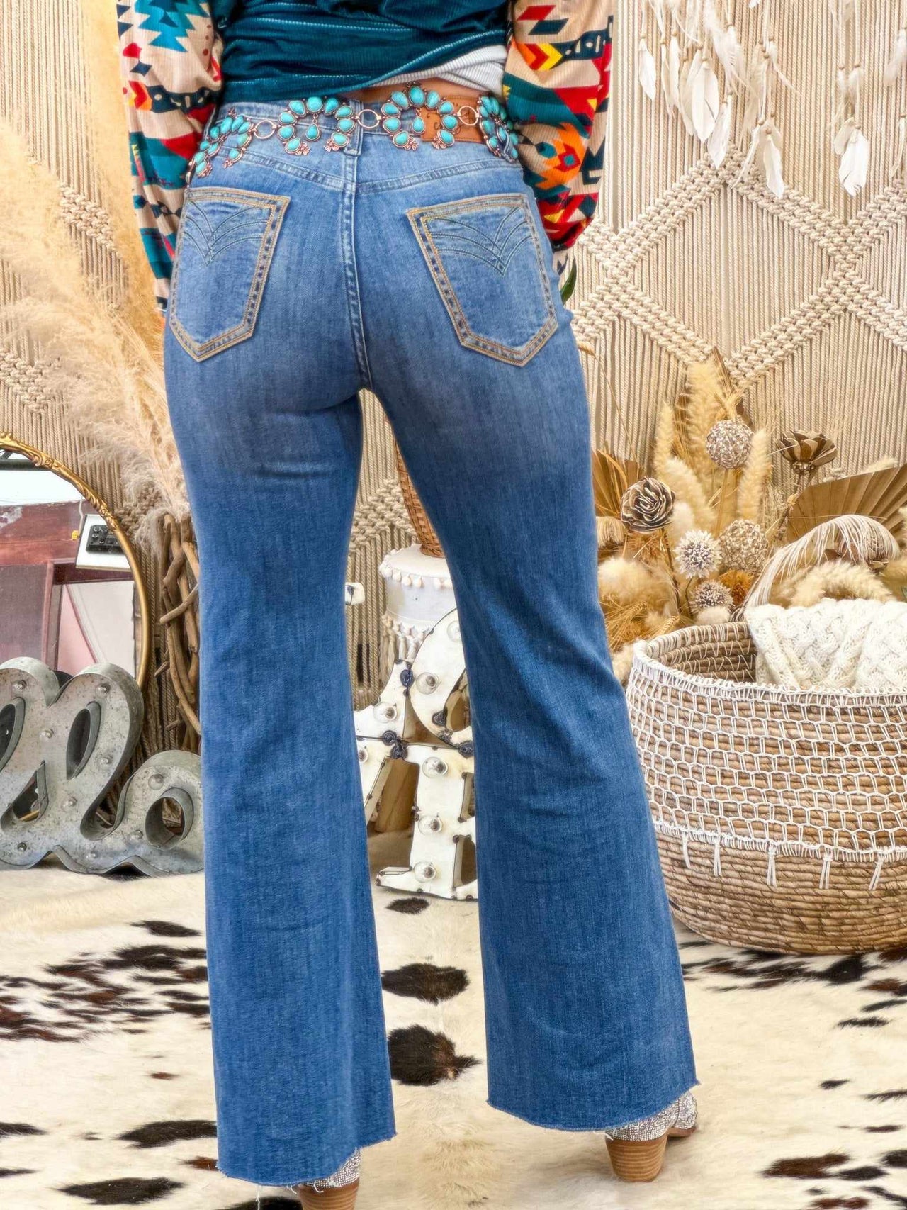 Super Flared Bell Bottom Jeans | Wedges and Wide Legs Small / Dark Denim