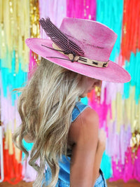 Thumbnail for Chasing Summer Straw Wide Brim Hat - Cherry