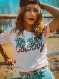 Thumbnail for Dibs On The Cowboy Tee - Faded Pink